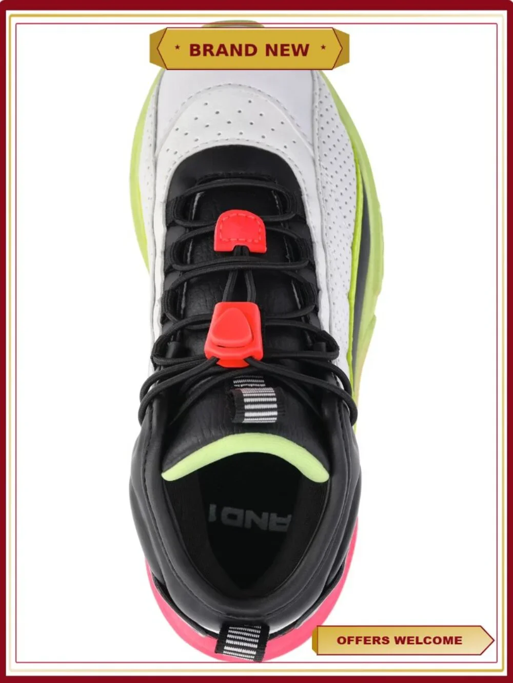 Boys Athletic Sneakers with Elastic Laces and Bungee Closure